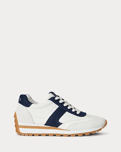 Dani Denim-Trim Leather & Suede Sneaker