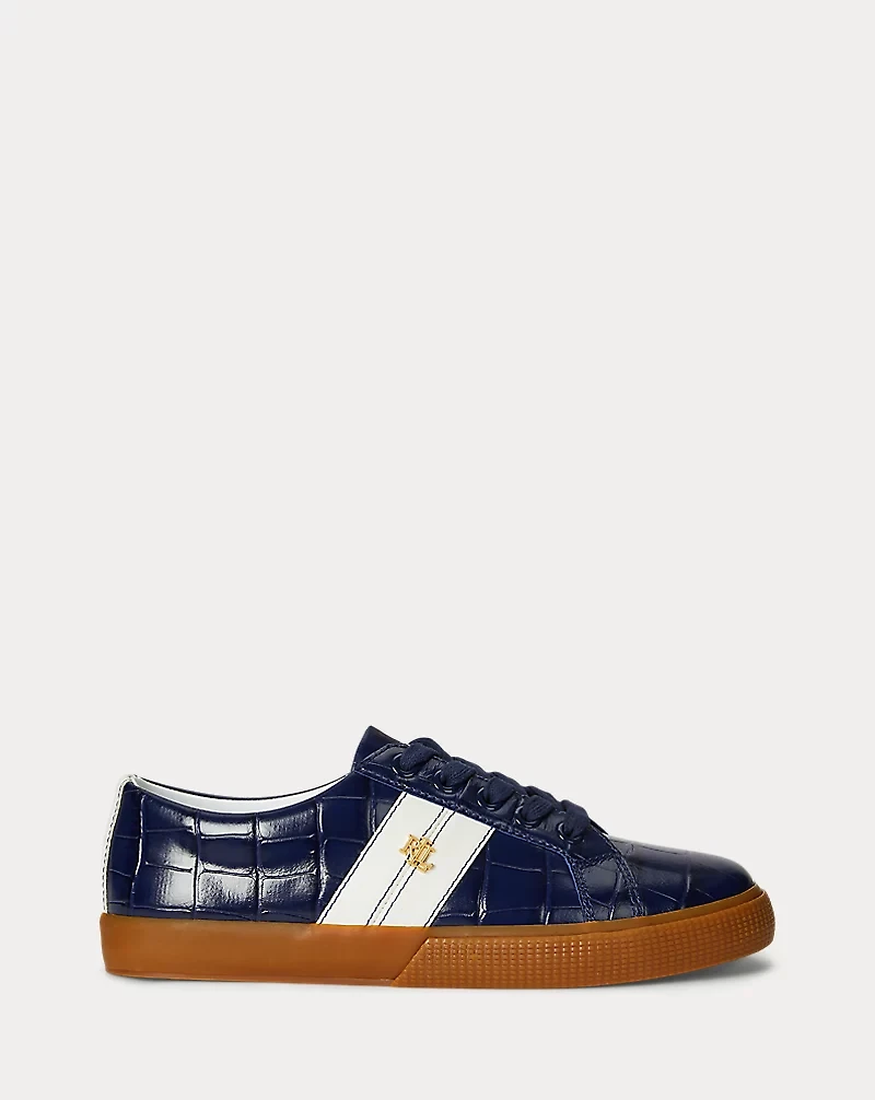 Janson II Croc-Embossed Leather Sneaker