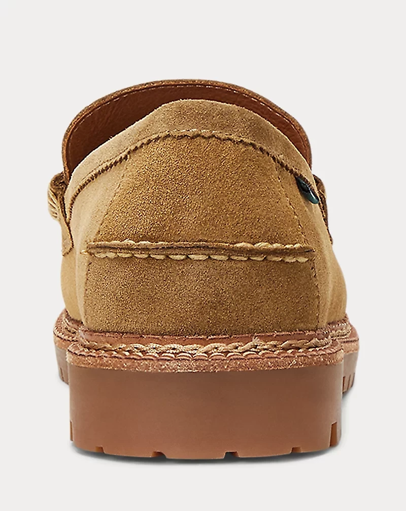 Jett Lug-Sole Suede Penny Loafer