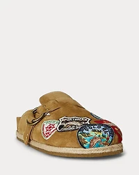 Turbach Logo-Patch Suede Clog Sandal