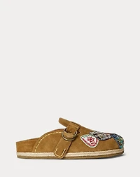 Turbach Logo-Patch Suede Clog Sandal