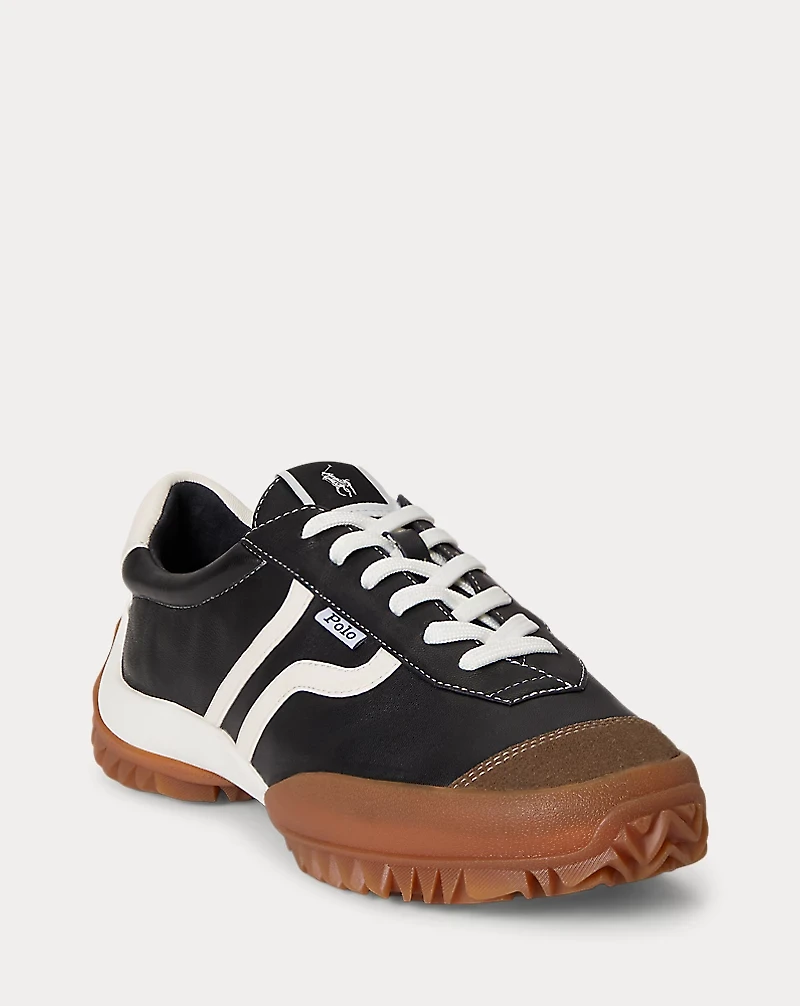 Treaded Leather Low-Top Sneaker