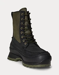 Logan Leather-Paneled Moc-Toe Boot