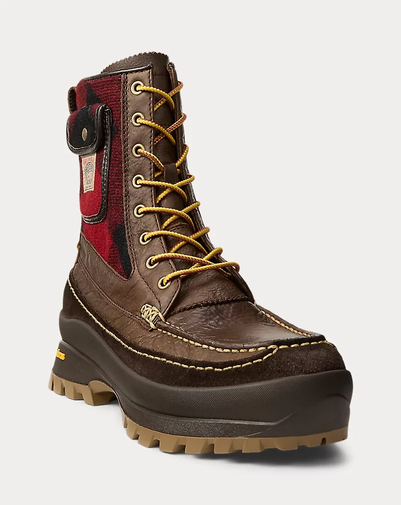Logan Leather & Plaid Wool Boot