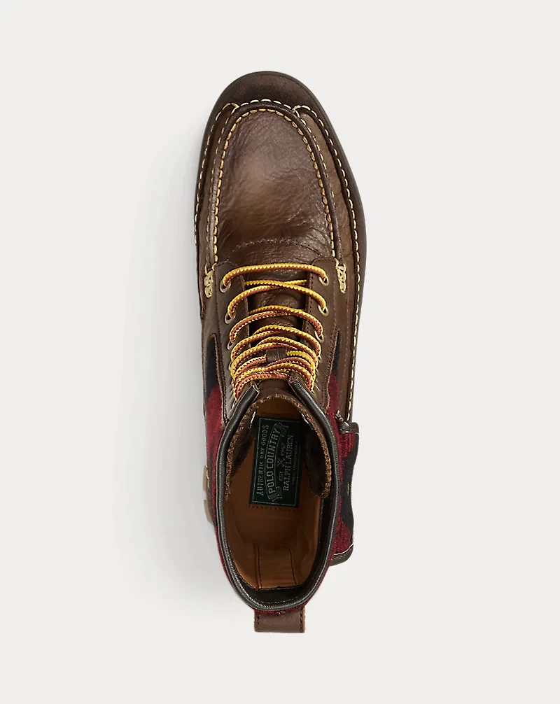 Logan Leather & Plaid Wool Boot