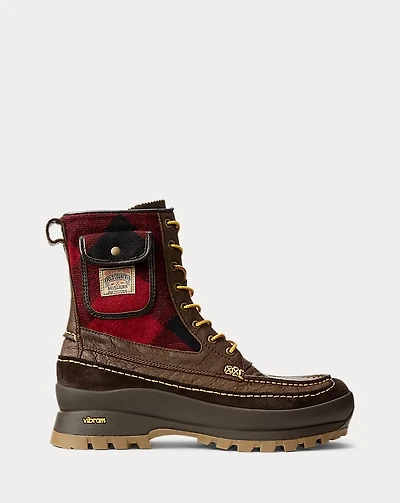 Logan Leather & Plaid Wool Boot