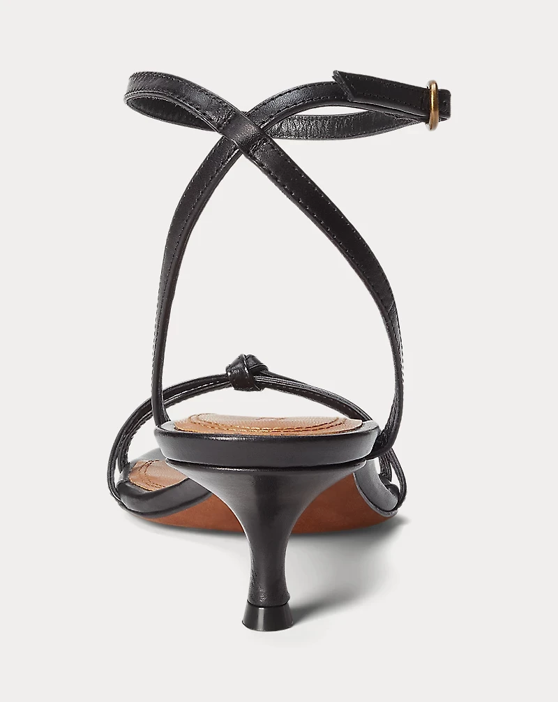 Leather Kitten-Heel Sandal