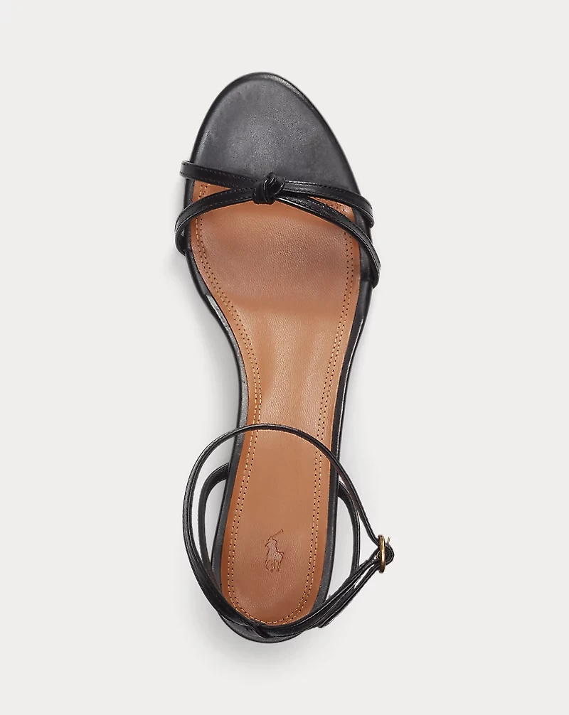 Leather Kitten-Heel Sandal