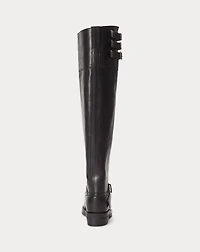 Burnished Leather Tall Moto Boot