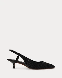 Beaded Satin Slingback Heel