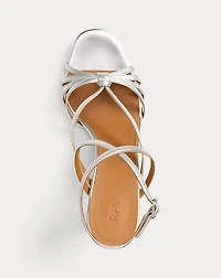 Metallic Leather Knotted Sandal