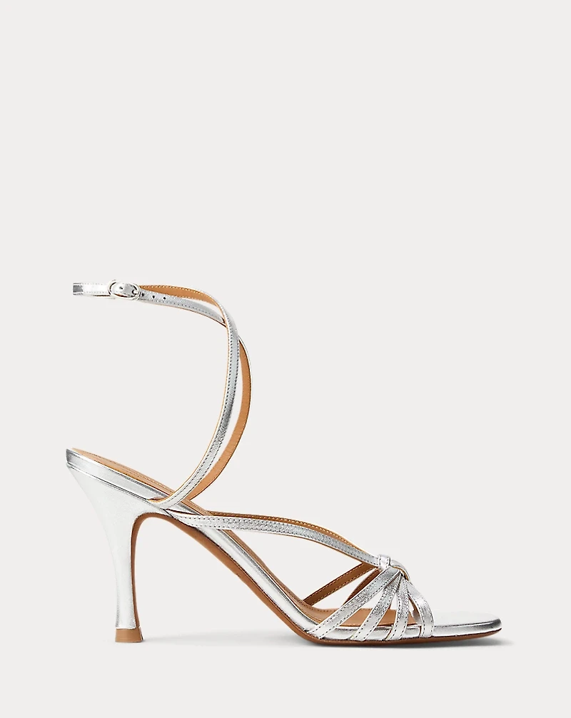 Metallic Leather Knotted Sandal
