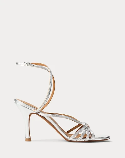 Metallic Leather Knotted Sandal