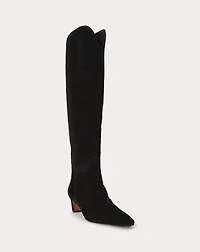 Suede Pointed-Toe Tall Boot