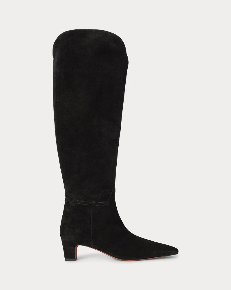 Suede Pointed-Toe Tall Boot