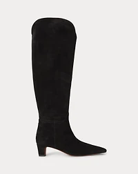Suede Pointed-Toe Tall Boot