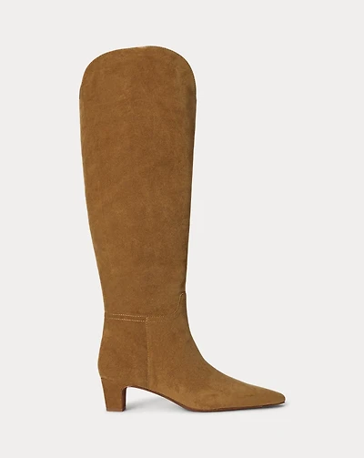Suede Pointed-Toe Tall Boot