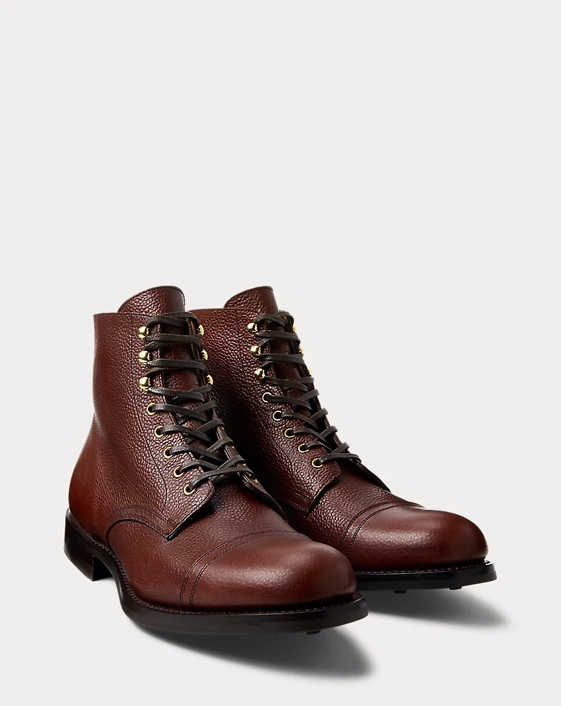 Hand-Burnished Pebbled Leather Boot