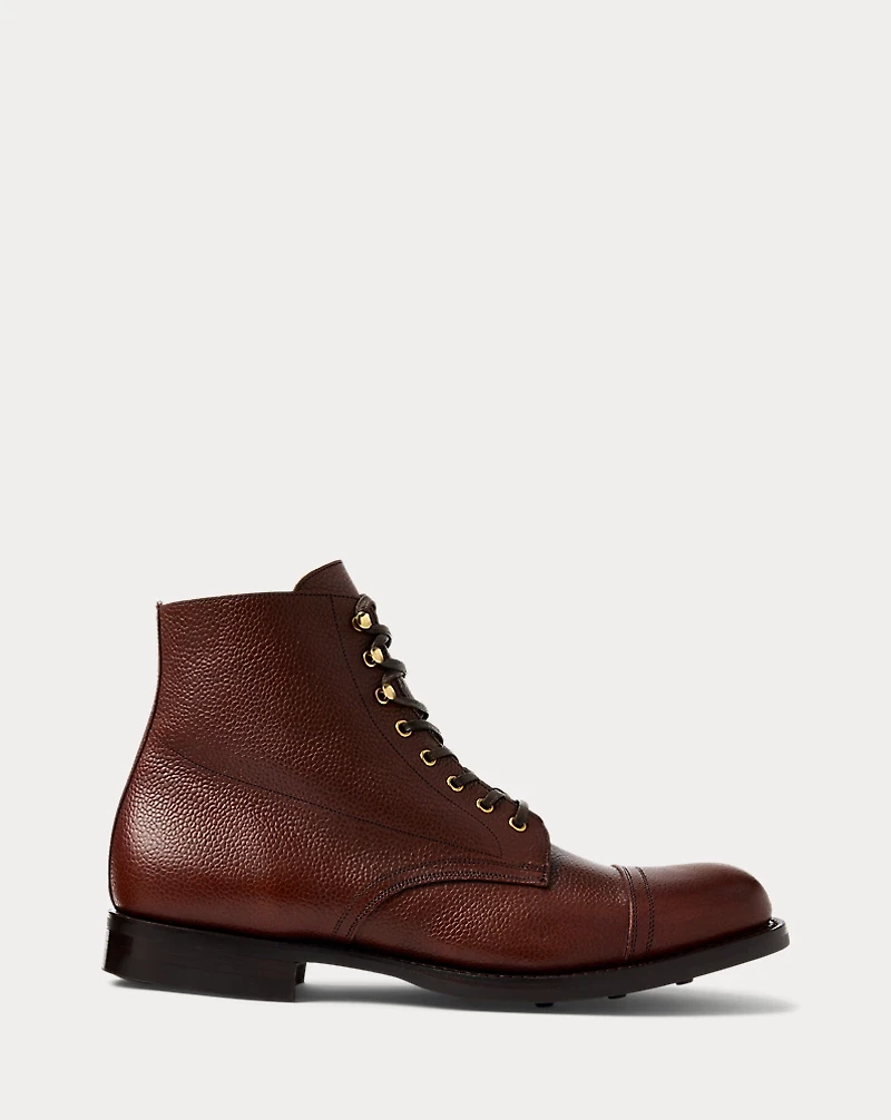 Hand-Burnished Pebbled Leather Boot