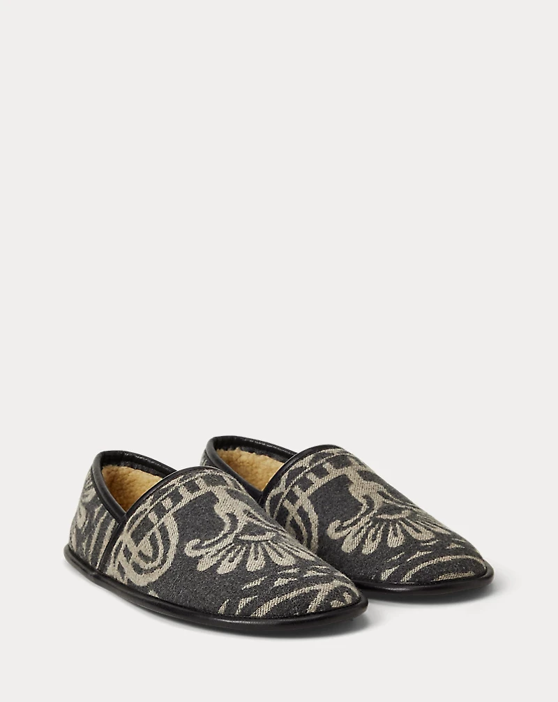 Shearling-Lined Jacquard Slipper
