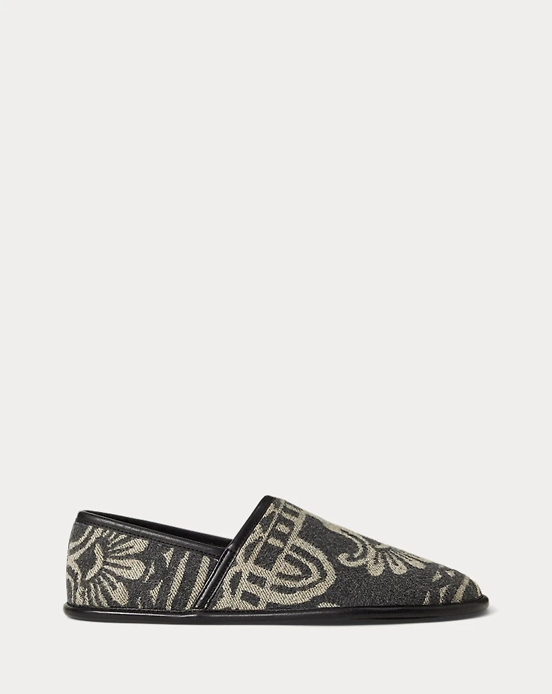Shearling-Lined Jacquard Slipper