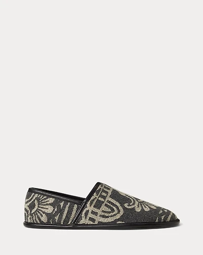 Shearling-Lined Jacquard Slipper