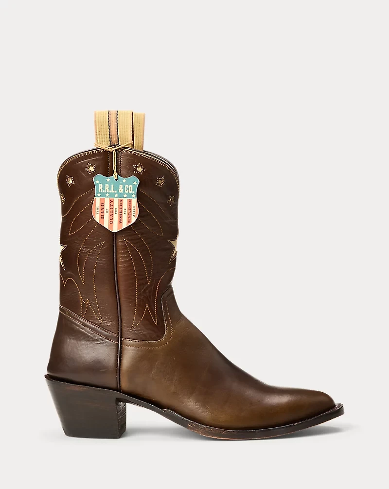 Holly Plainview Star-Inlay Leather Boot