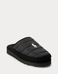 Reade Suede-Trim Quilted Scuff Slipper
