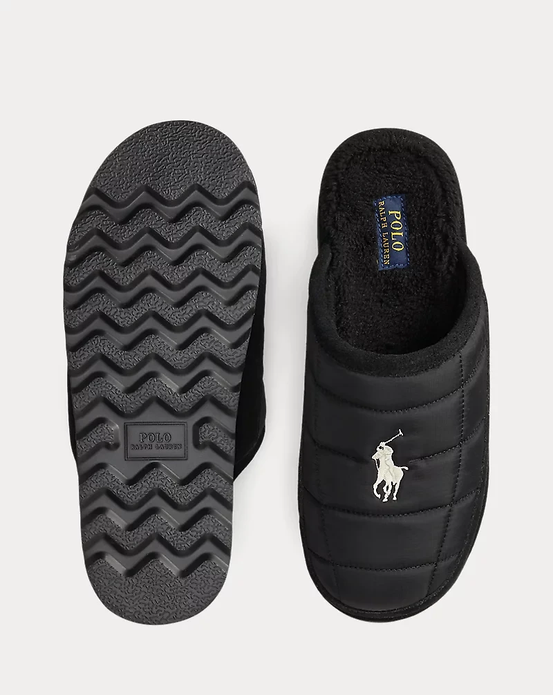 Reade Suede-Trim Quilted Scuff Slipper