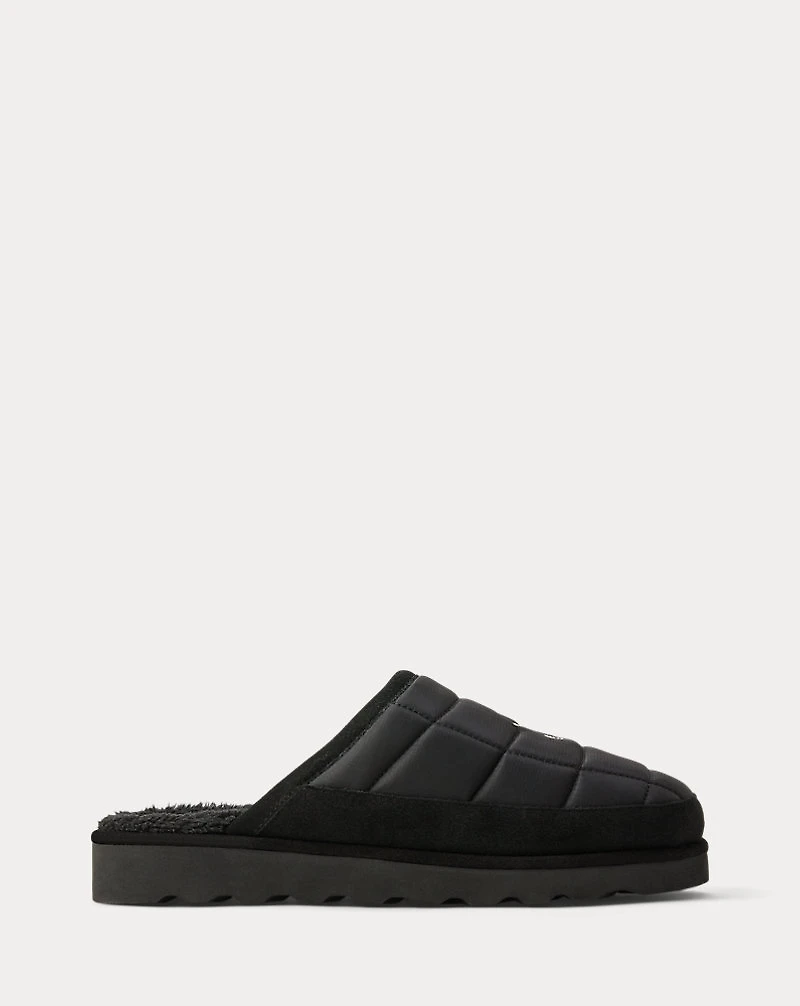 Reade Suede-Trim Quilted Scuff Slipper
