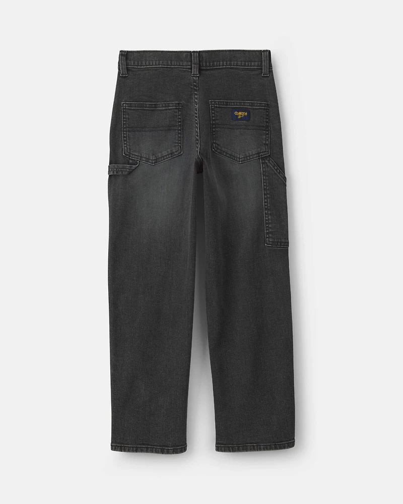Boys Denim Baggy Jeans - Charcoal Wash