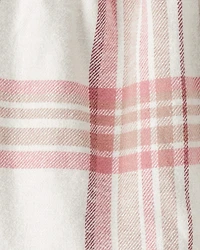 Baby Girl 2-Piece Plaid Cotton Long-Sleeve Dress Set - Pink/White