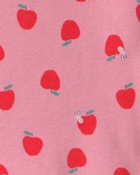 Toddler Girl Apple 100% Cotton 2-Piece Pajama Set - Pink