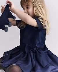 Toddler Girl Drop Waist Short-Sleeve Dress - Navy
