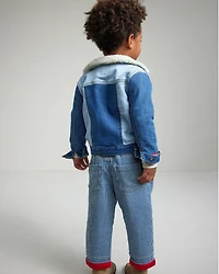 Toddler Hickory Stripe Knit-Like Denim Jeans - Blue/Ivory