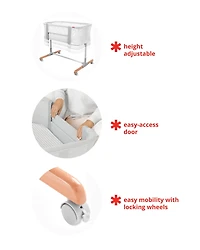 Cozy-Up 2-in-1 Bedside Sleeper & Bassinet Fitted Sheet - Grey Clouds