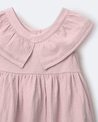 Toddler Girl Ruffle Collar Dress - Light Pink