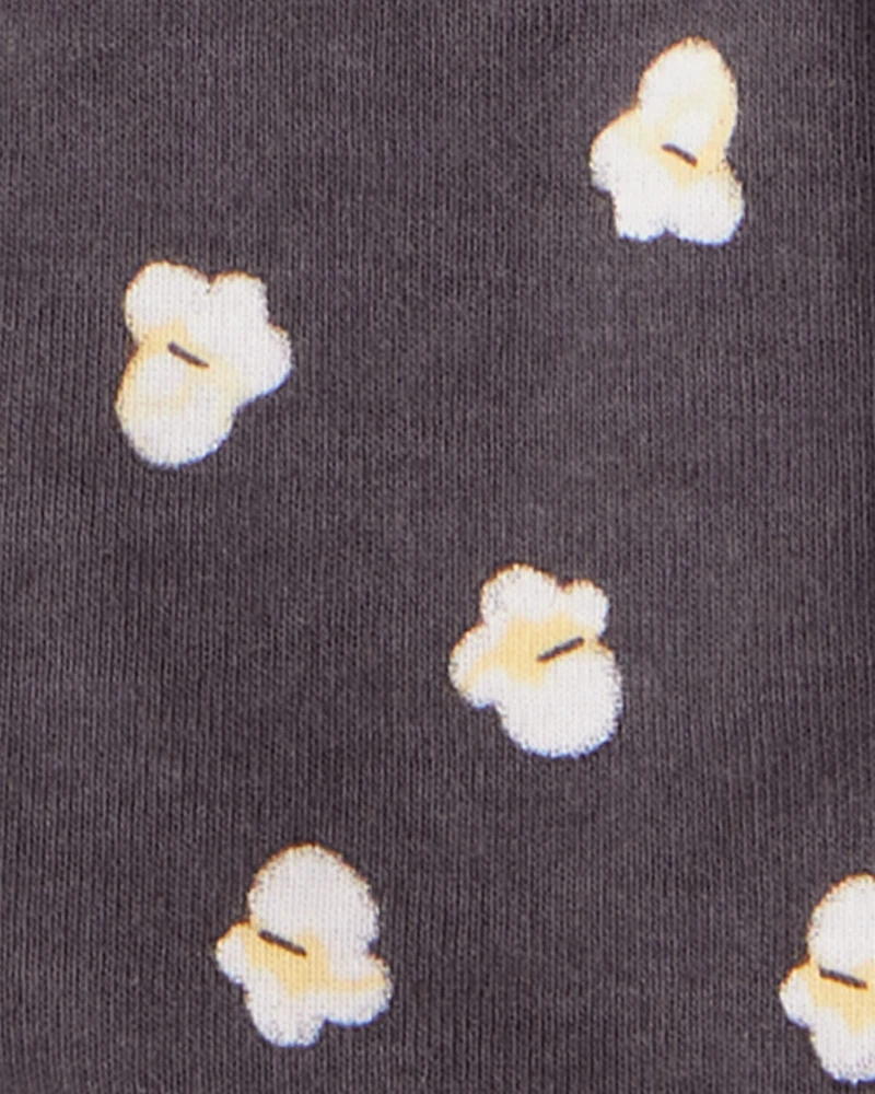 Toddler Girl Movie Print 100% Cotton Long-Sleeve 4-Piece Pajamas - Pink/Black