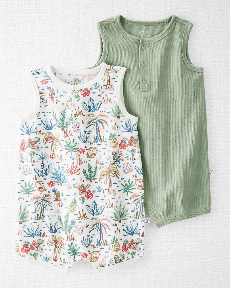 Baby 2-Pack Organic Cotton Rompers