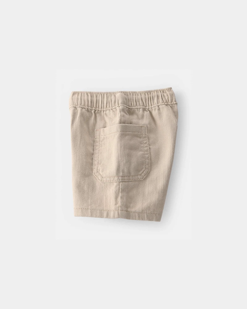 Baby Boy Twill Drawstring Shorts
