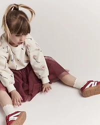 Toddler Girl Avenue Twirl™ Midi Skirt with Tulle - Burgundy