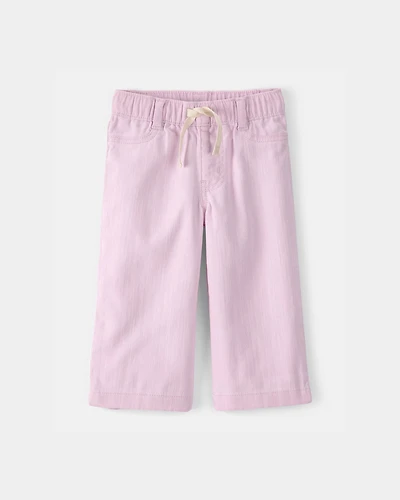 Baby Girl Drawstring Wide-Leg Pants - Pink