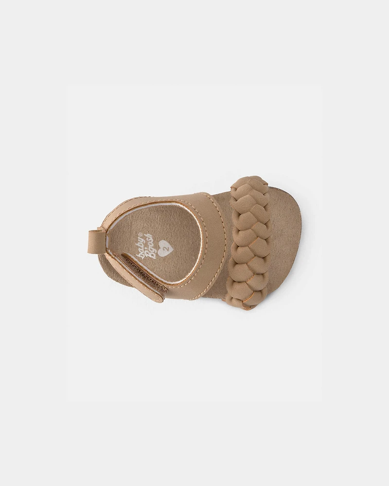 Baby Girl Braided Sandals - Brown
