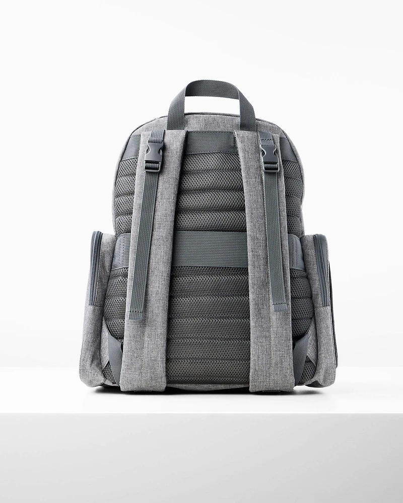 Luna Backpack Diaper Bag - Heather Grey