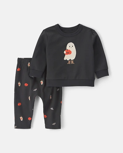 Baby 2-Piece Cowboy Halloween Long-Sleeve Top & Pant Set - Black