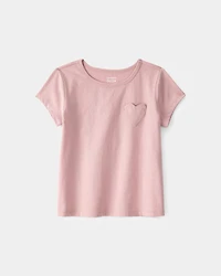 Toddler Girl Heart Pocket Top - Pink