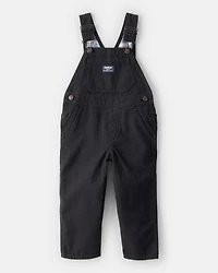 Toddler Boy Herringbone Overalls - Black