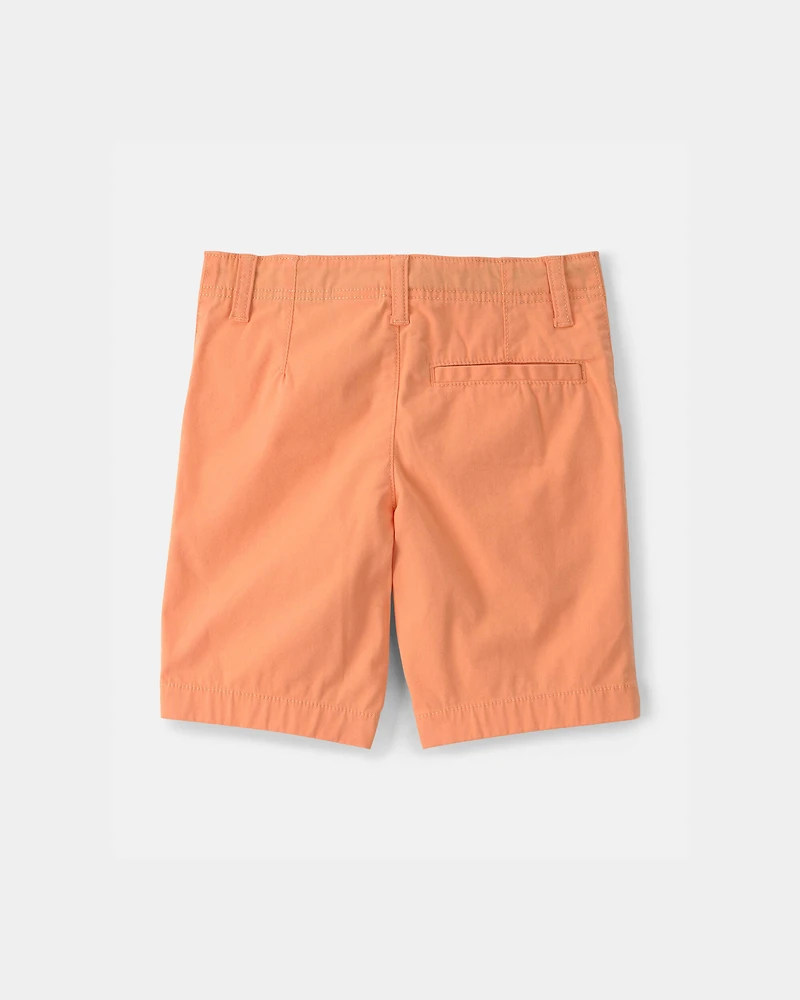 Boys Twill Flat-Front Shorts