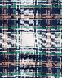 Toddler Boy Plaid Button-Down Shirt - Cream/Navy