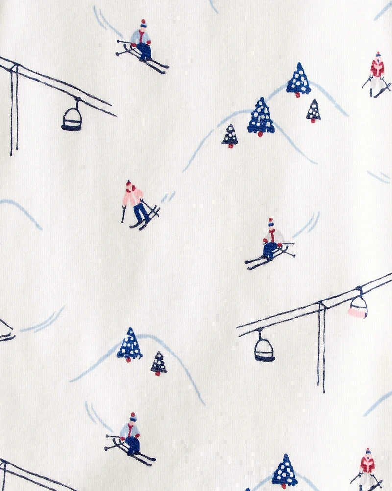 Baby Organic Cotton Pajamas in Snowy Slopes Print
